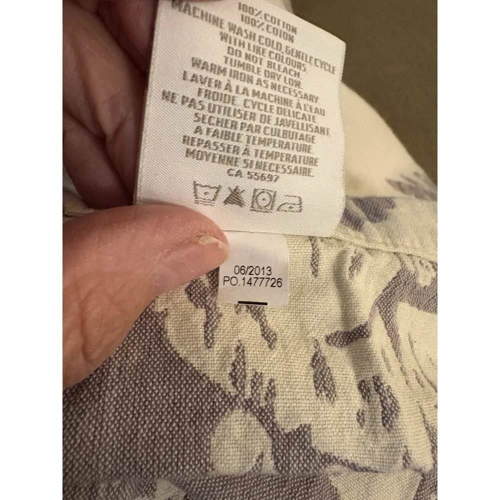 Baby and Child‎ RH Restoration Hardware Set of 2 damask gray cream euro shams